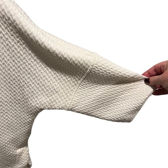 Max Studio Women's M Cream Waffle Knit Scoop Neck Tunic Top - Picture 3 of 8